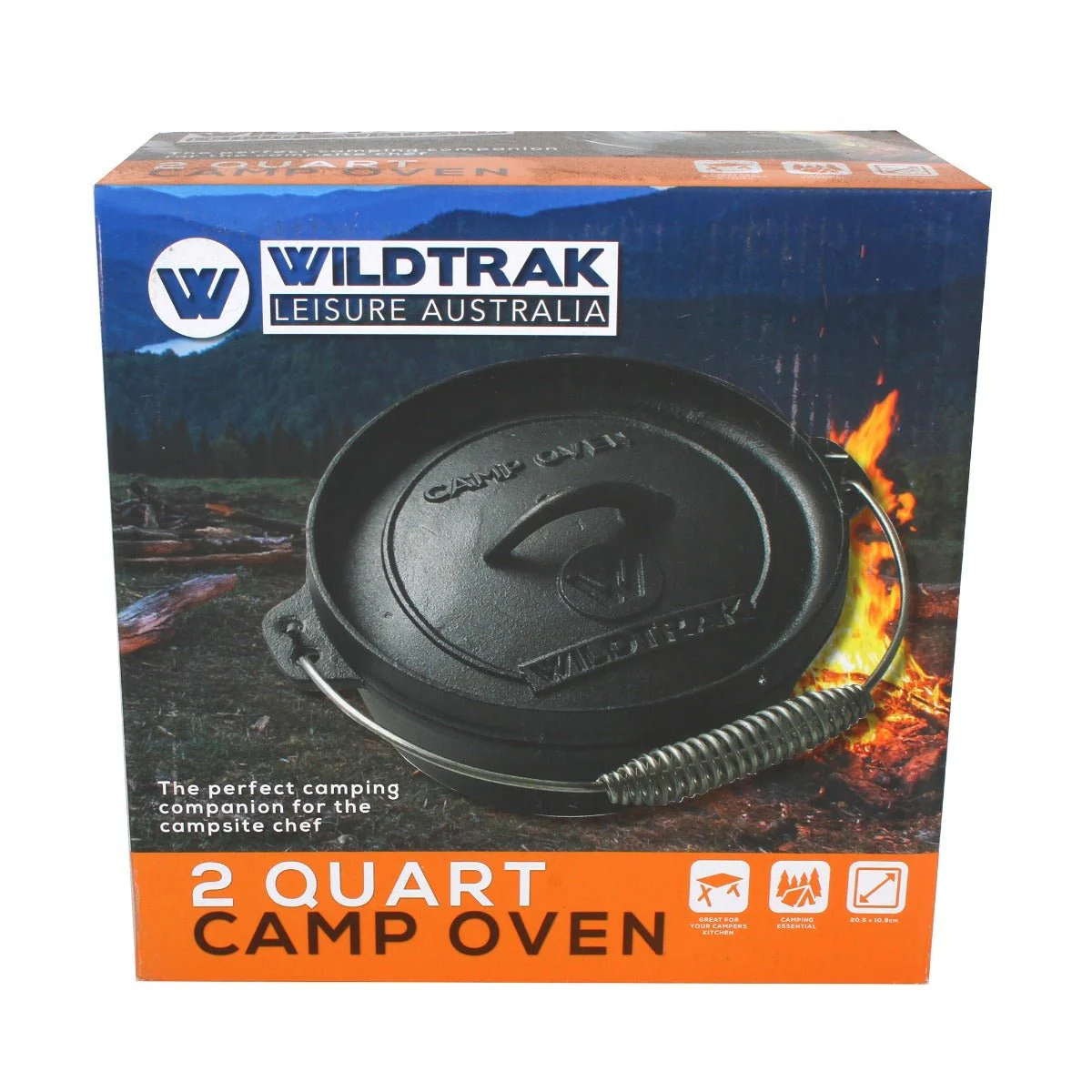 Cast Iron 2 Quart Heavy Duty Pre-Seasoned Round Camp Oven with Lip and Handle 20.5x10.8 - Image 7