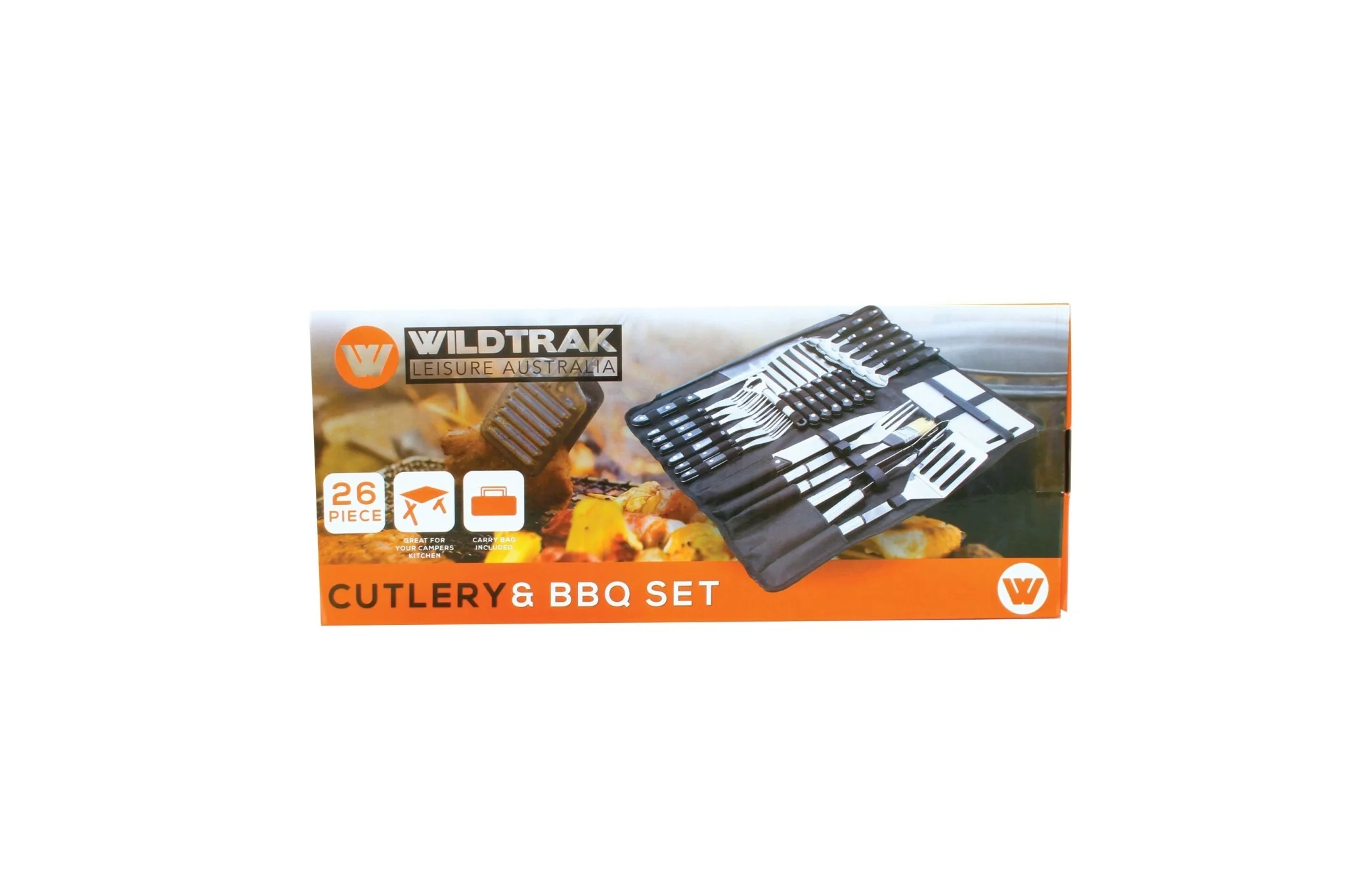 26 Piece Stainless Steel Cutlery and BBQ Set in Canvas Wrap with Handles - Image 8