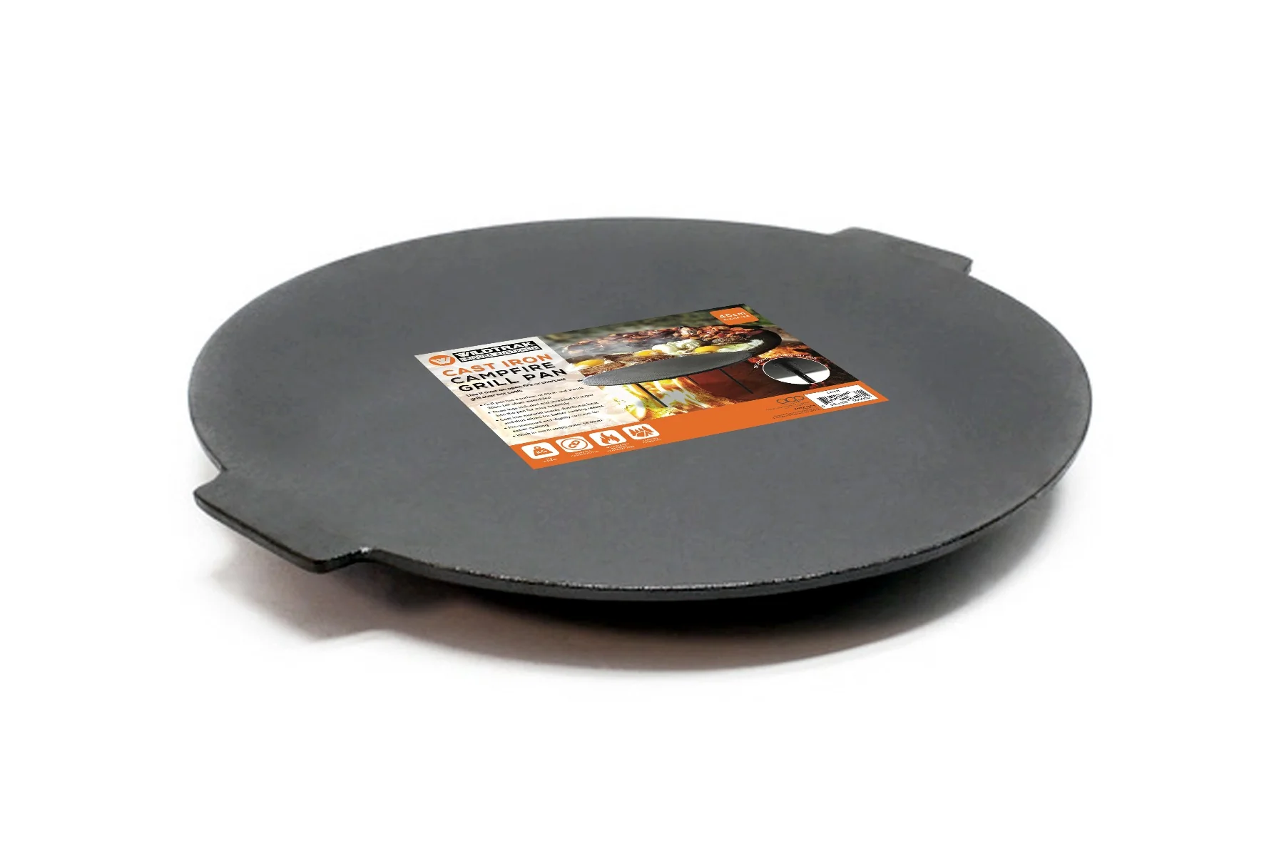 Pre-Seasoned Round Cast Iron BBQ Plate with Removable Legs 45cm - Image 3