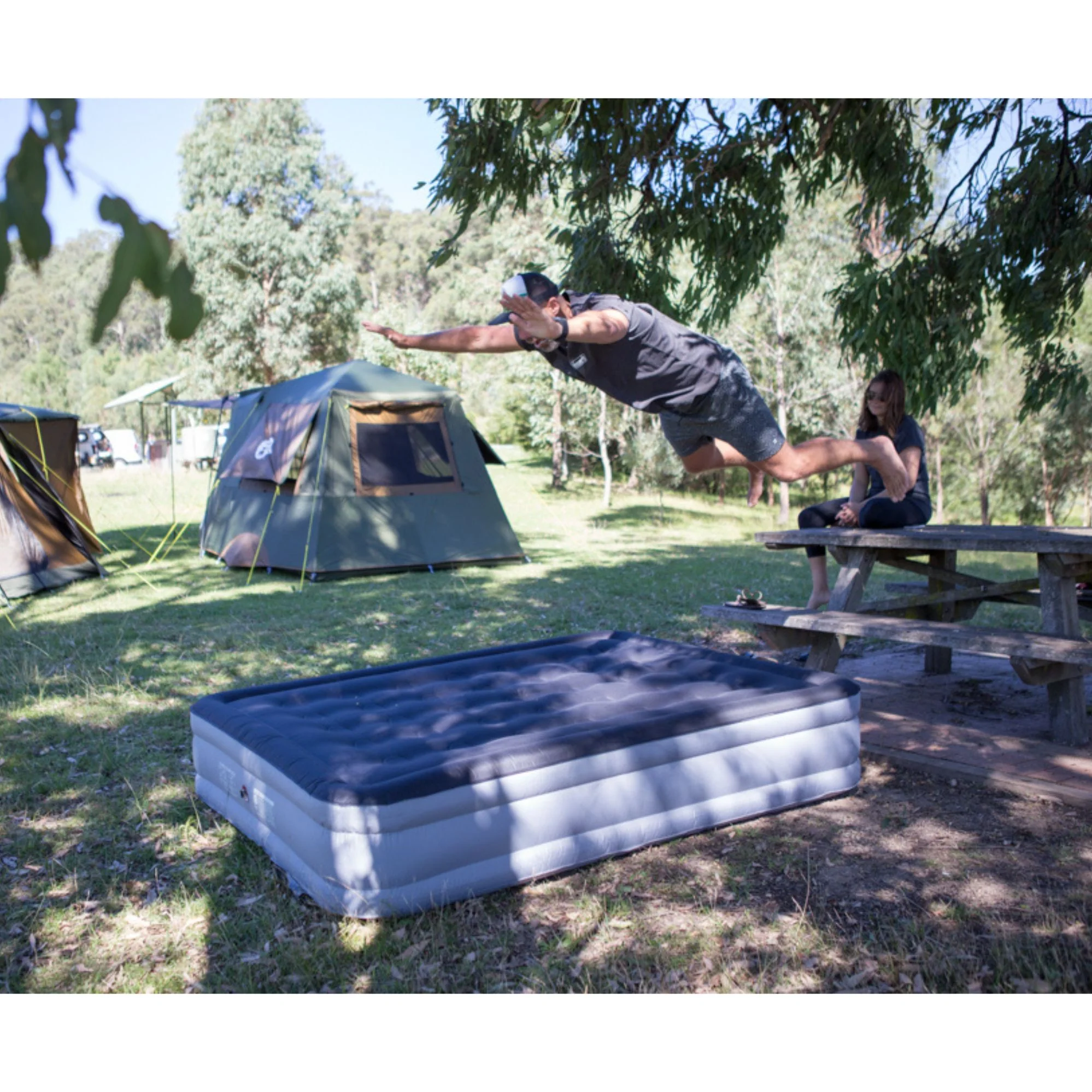 Queen Double Height All Terrain Queen Air Mattress, Coil Construction, Puncture Guard Bonded Fabric - Image 3