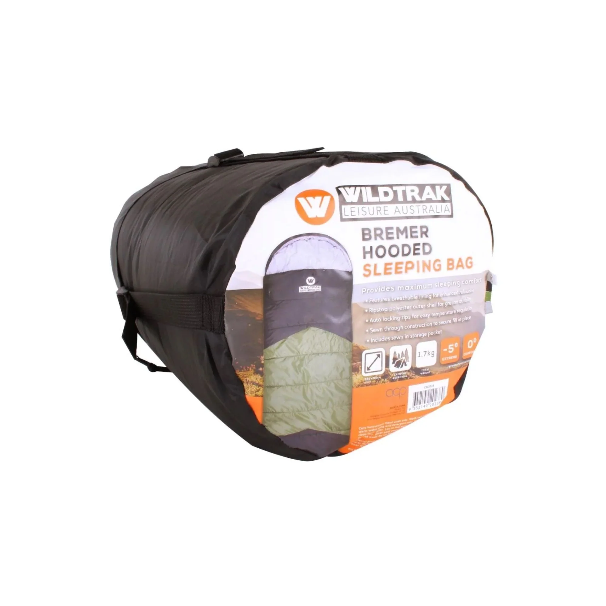 Bremer Hooded Sleeping Bag, 0-5°C, Breathable Lining, Ripstop Fabric, Auto Lock Zips, Sewn-in Storage Pocket, Sewn-through Construction, Hanging Loop, Storage Bag, 80x220cm - Image 7