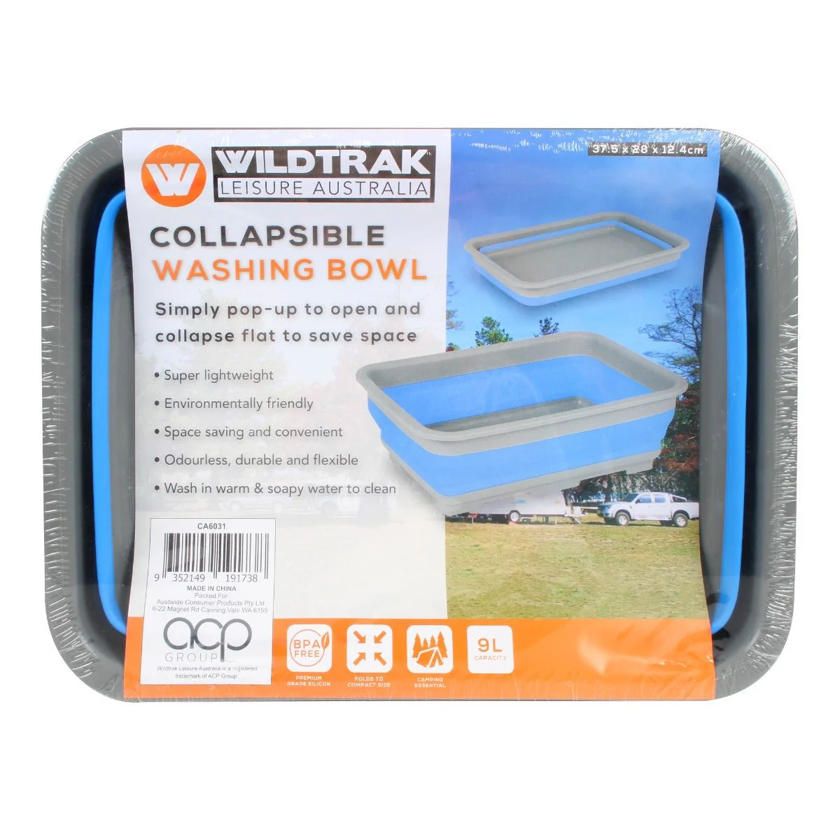 Collapsible 9 Litre Washing Up Bucket 37.5x28x12.4cm - Image 4
