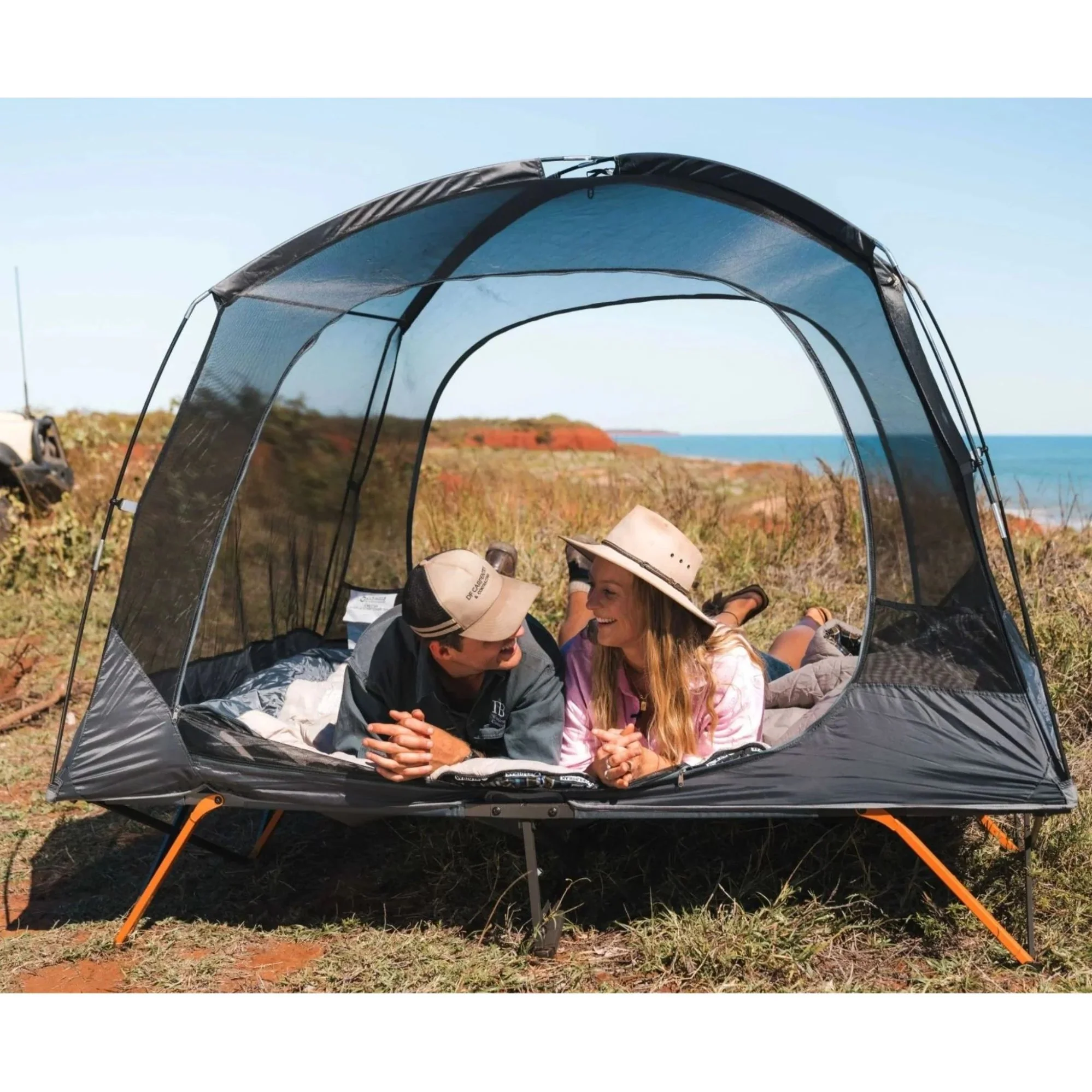 Queen Easy Up Stretcher Tent | Powder-Coated Steel Frame | Ripstop Waterproof Fly, Ultra-Fine Mesh & Dual Vestibules with Heavy-Duty Carry Bag - Image 4