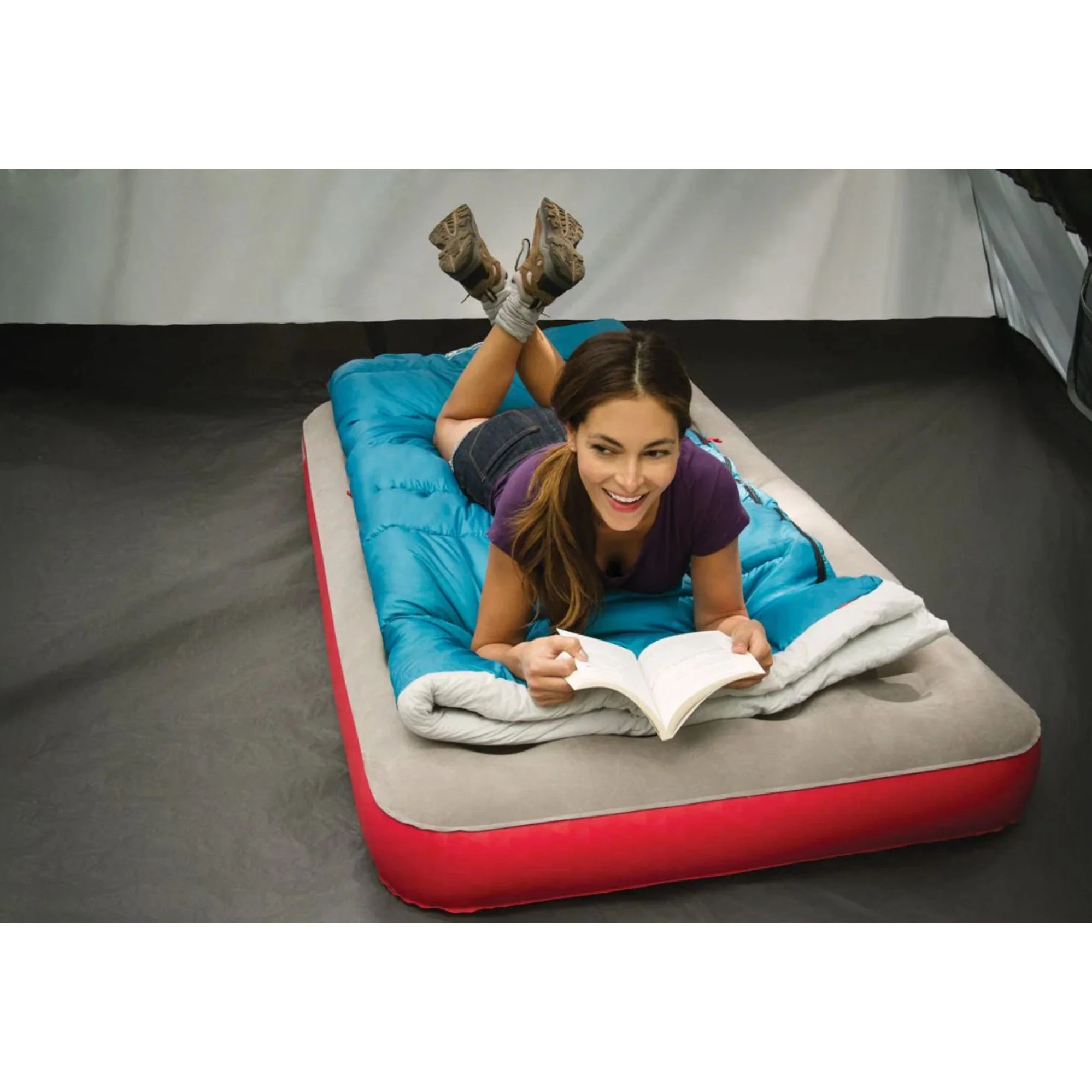 XL Single Quickbed Plus Air Mattress, Heavy Duty PVC , Soft Plush Rayon Flocked Top, Double Lock Valve, 187x 99 x24cm - Image 3